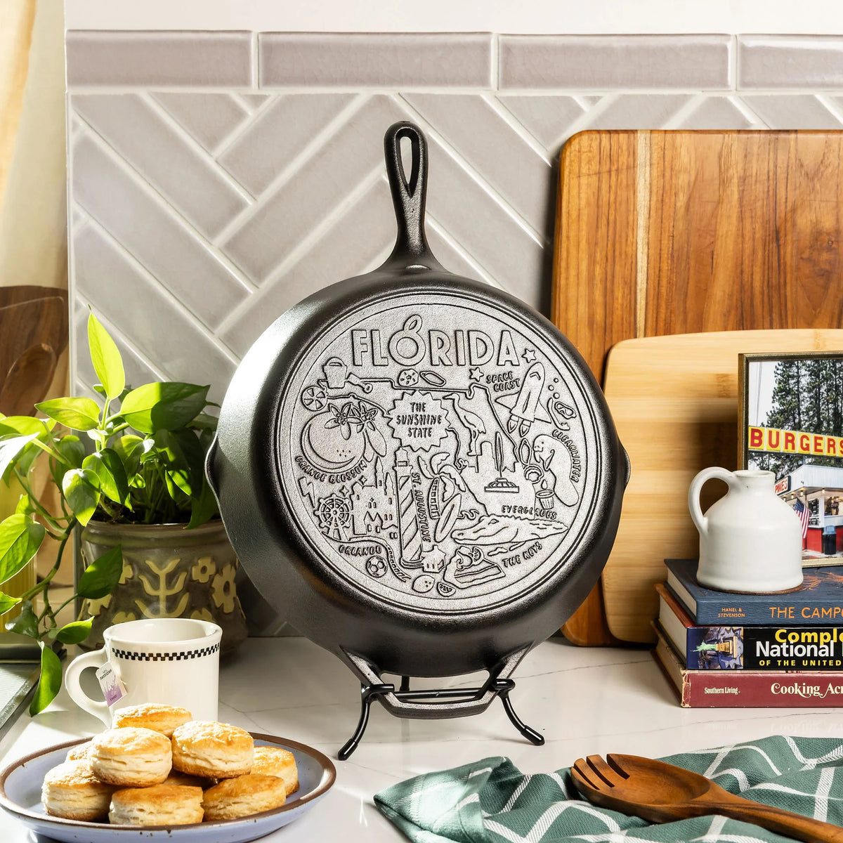 American Road Trip: 12 Inch Seasoned Cast Iron Skillet, Florida