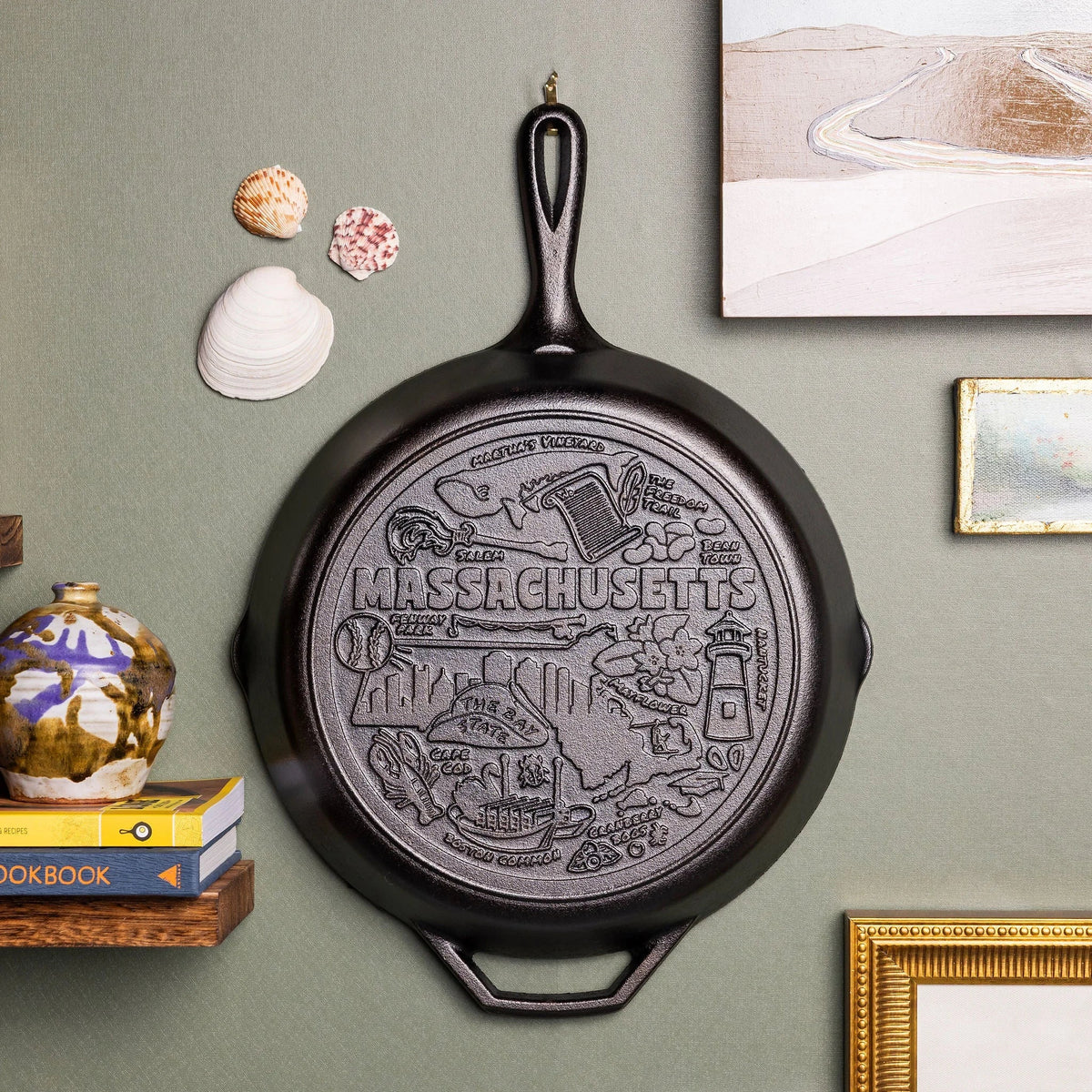 American Road Trip: 12 Inch Seasoned Cast Iron Skillet, Massachusetts