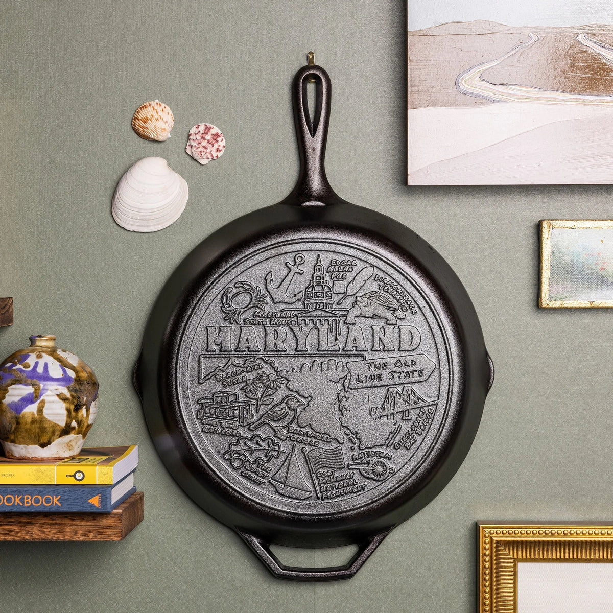 American Road Trip: 12 Inch Seasoned Cast Iron Skillet, Maryland