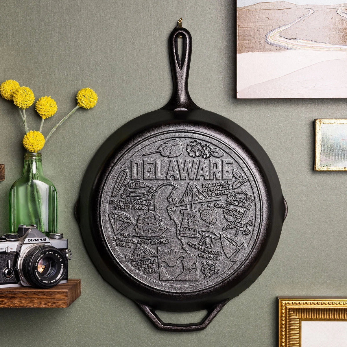 American Road Trip: 12 Inch Seasoned Cast Iron Skillet, Delaware