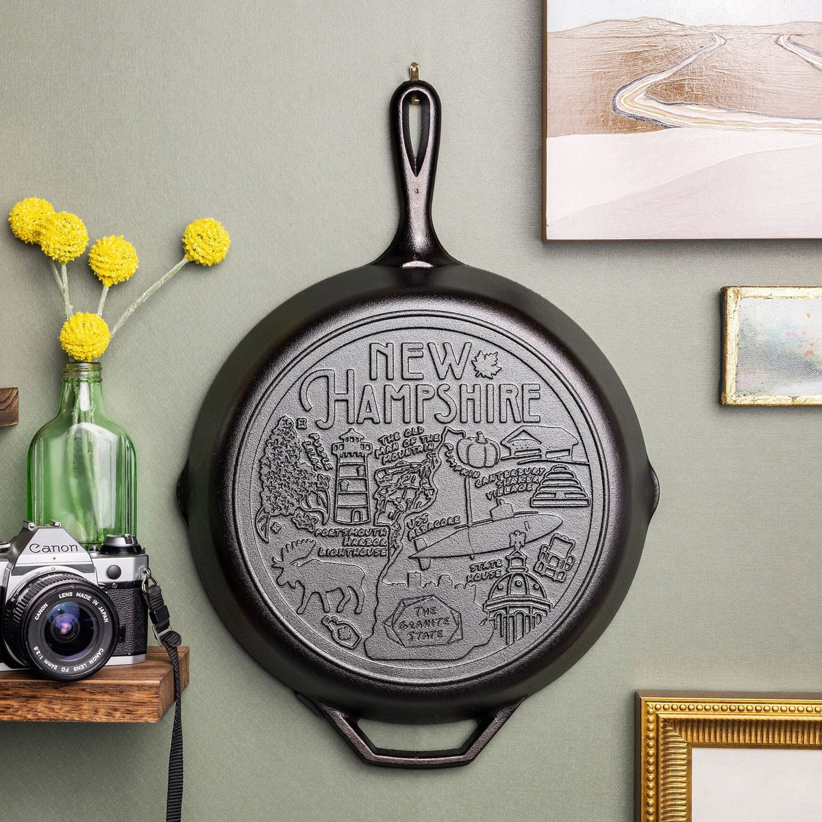 American Road Trip: 12 Inch Seasoned Cast Iron Skillet, New Hampshire